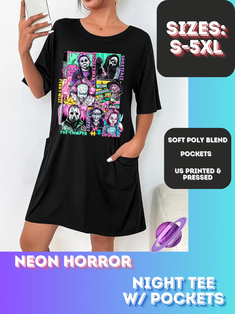 NEON HORROR-SLEEP SHIRT-PREORDER CLOSING 9/20