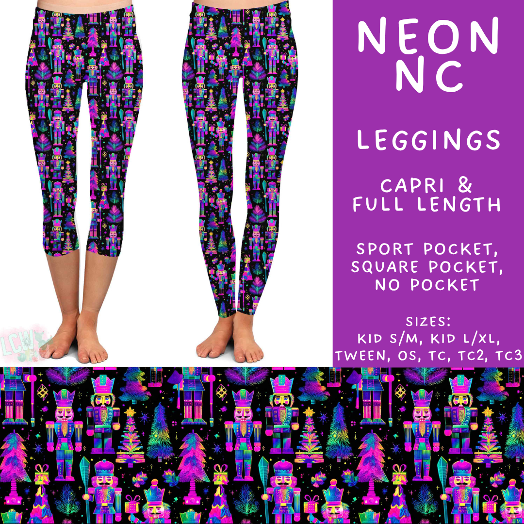 Batch #595 - Christmas Spirit 2 - Closes 10/7 - ETA early Dec - Neon NC Full and Capri Length Leggings