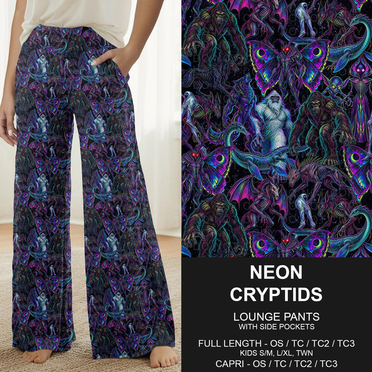 B320 - Preorder Neon Cryptids Lounge Pants (Closes 11/08. ETA: mid Jan.)