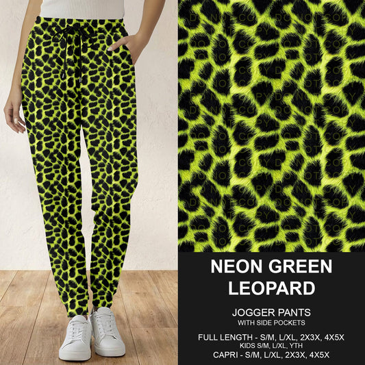 B298 - Preorder Neon Green Leopard Joggers (Closes 7.05. ETA: early Sept.)