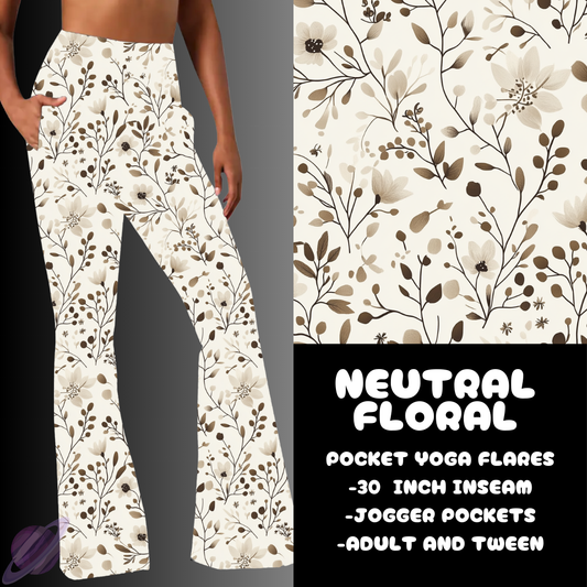 NEUTRAL FLORAL-YOGA FLARES 7-PREORDER DUE 10/2