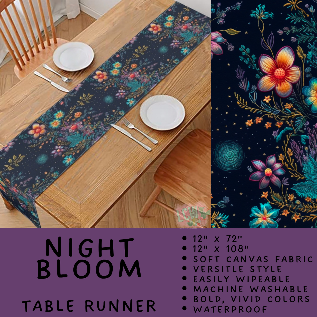 Batch #602 - Table Runners & Placemats - Closes 10/23 - ETA mid Dec - Night Bloom Table Runner