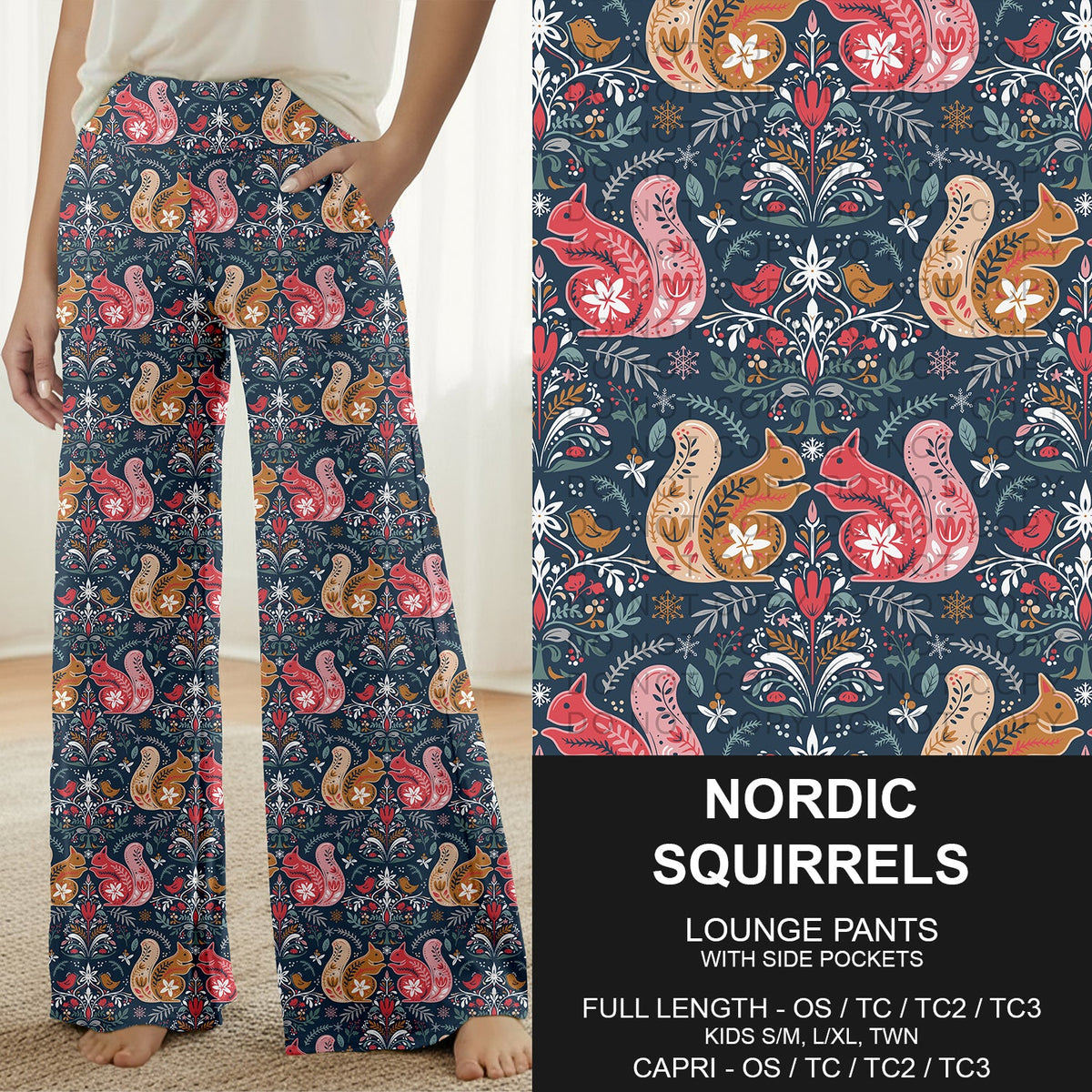 B317 - Preorder Nordic Squirrels Lounge Pants (Closes 10/18. ETA: late Dec.)