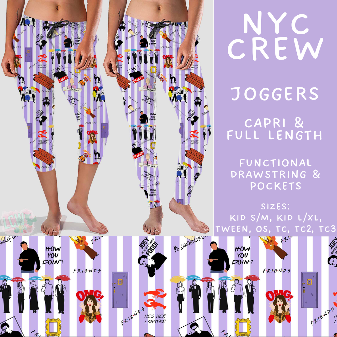 Batch #589 - August Request Run - Closes 9/23 - ETA mid/late Nov - NYC Crew Full and Capri Length Joggers