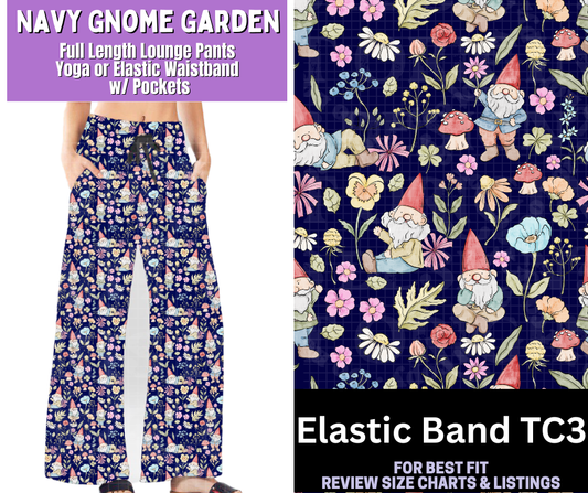 Navy Gnome Garden Full Length Lounge Pants