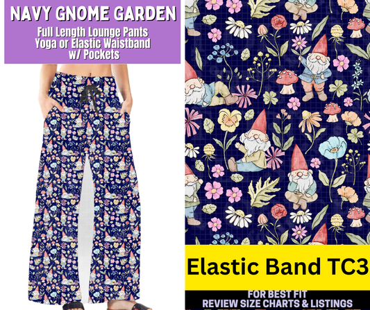 Navy Gnome Garden Full Length Lounge Pants
