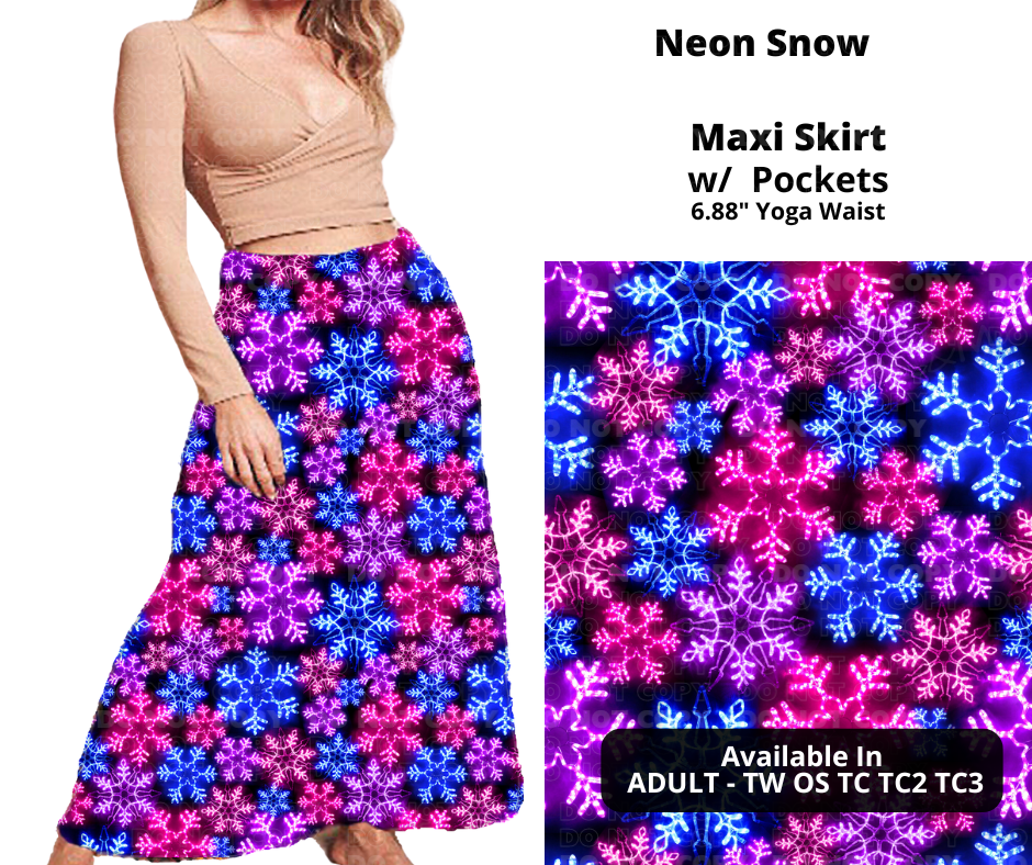 Neon Snow Maxi Skirt