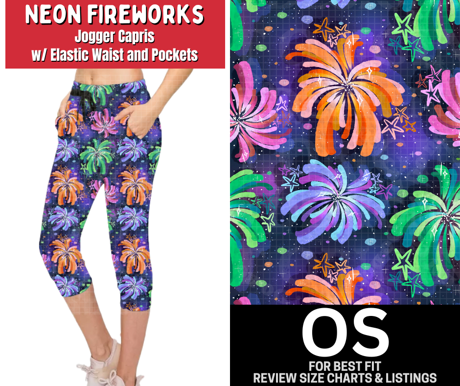 Neon Fireworks Jogger Capri