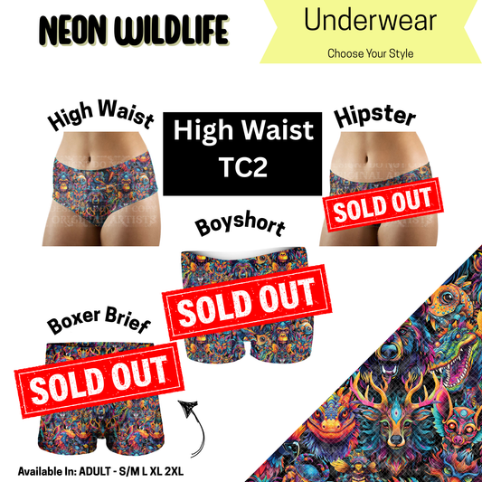 Neon Wildlife High Waist Underwear