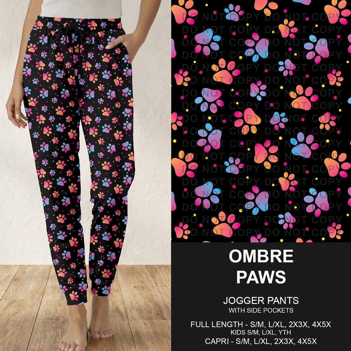 B314 - Preorder Ombre Paws Joggers (Closes 9/27. ETA: late Nov.)
