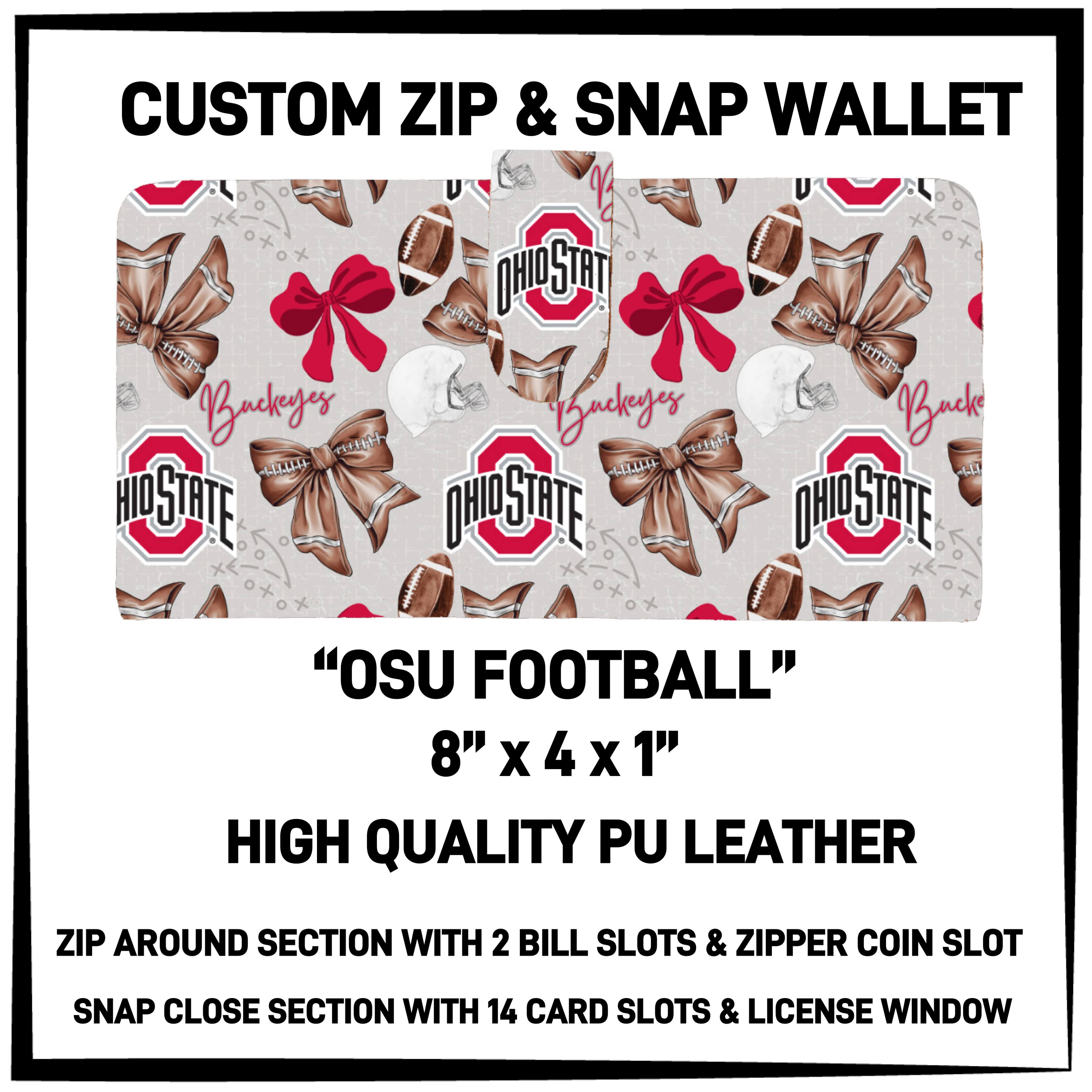 ZW2B - OSU Football Zip & Snap Wallet - Preorder ETA: Mid-Nov