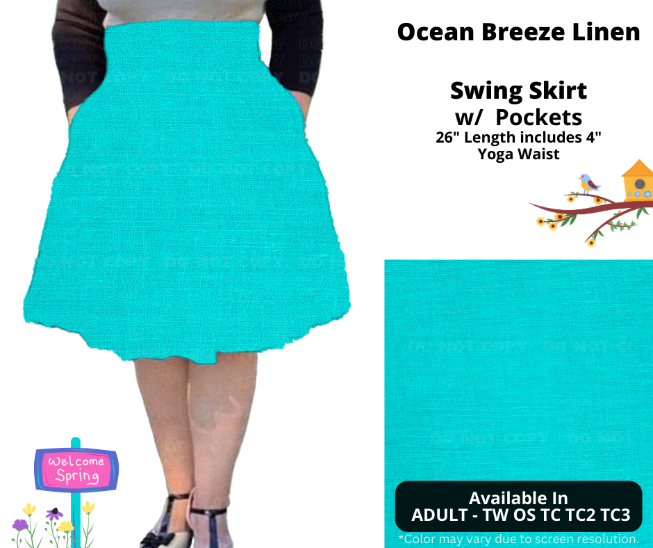 Preorder! Closes 1/15. ETA April. Ocean Breeze Linen Swing Skirt