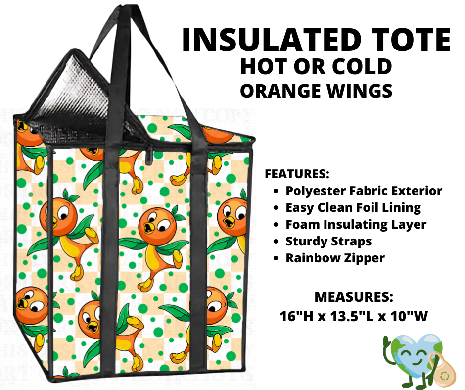 Orange Wings Insulated Tote