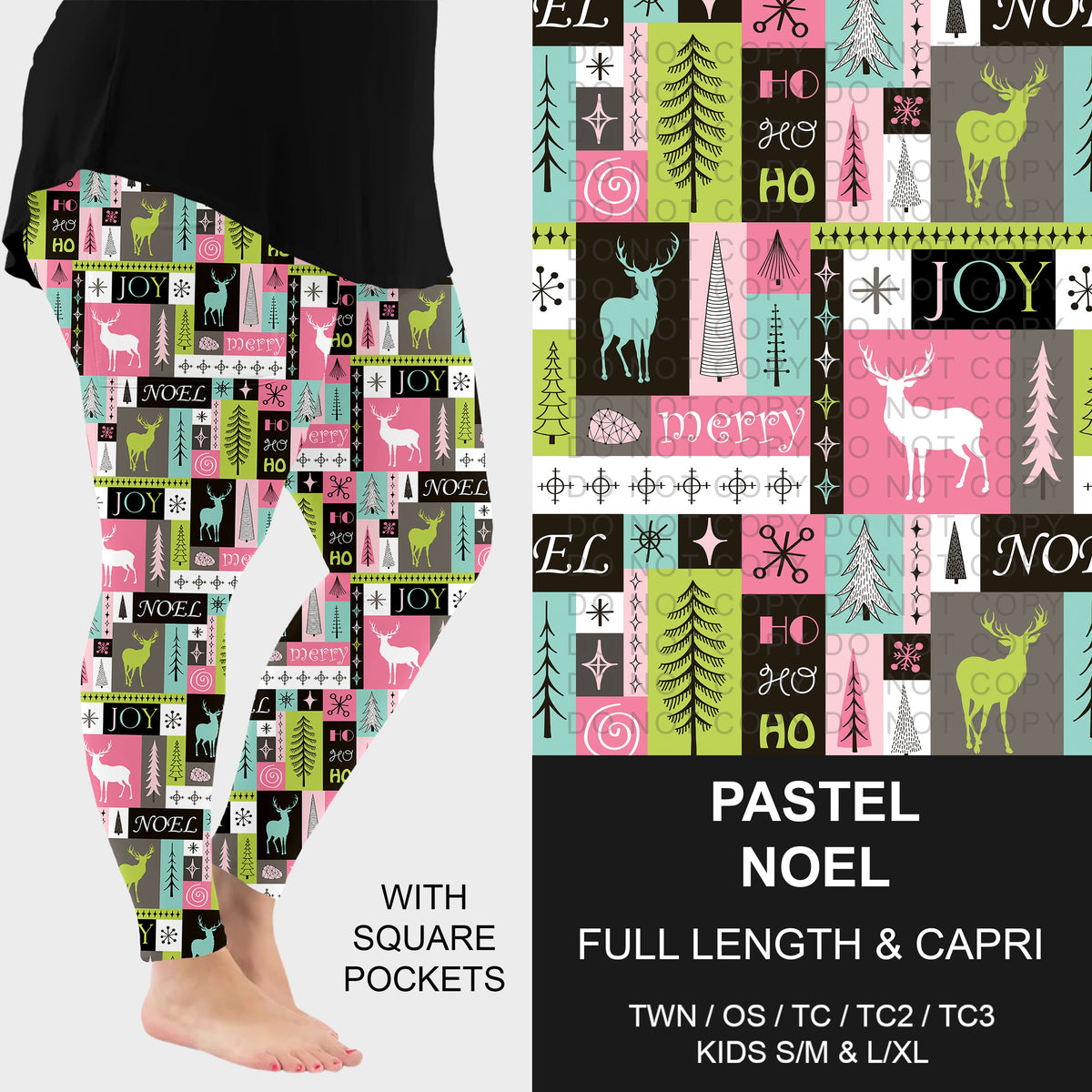 B315 - Preorder Pastel Noel Leggings w/ Pockets (Closes 10/04. ETA: early Dec.)
