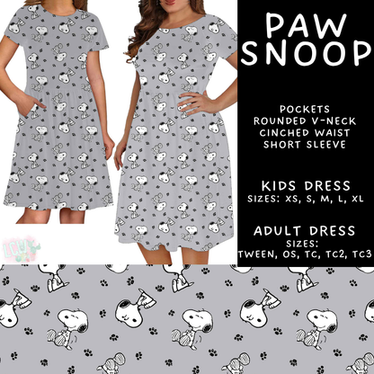 Batch #586 - Cool Characters 18 - Closes 9/16 - ETA mid Nov - Paw Snoop Adult & Kids Dresses