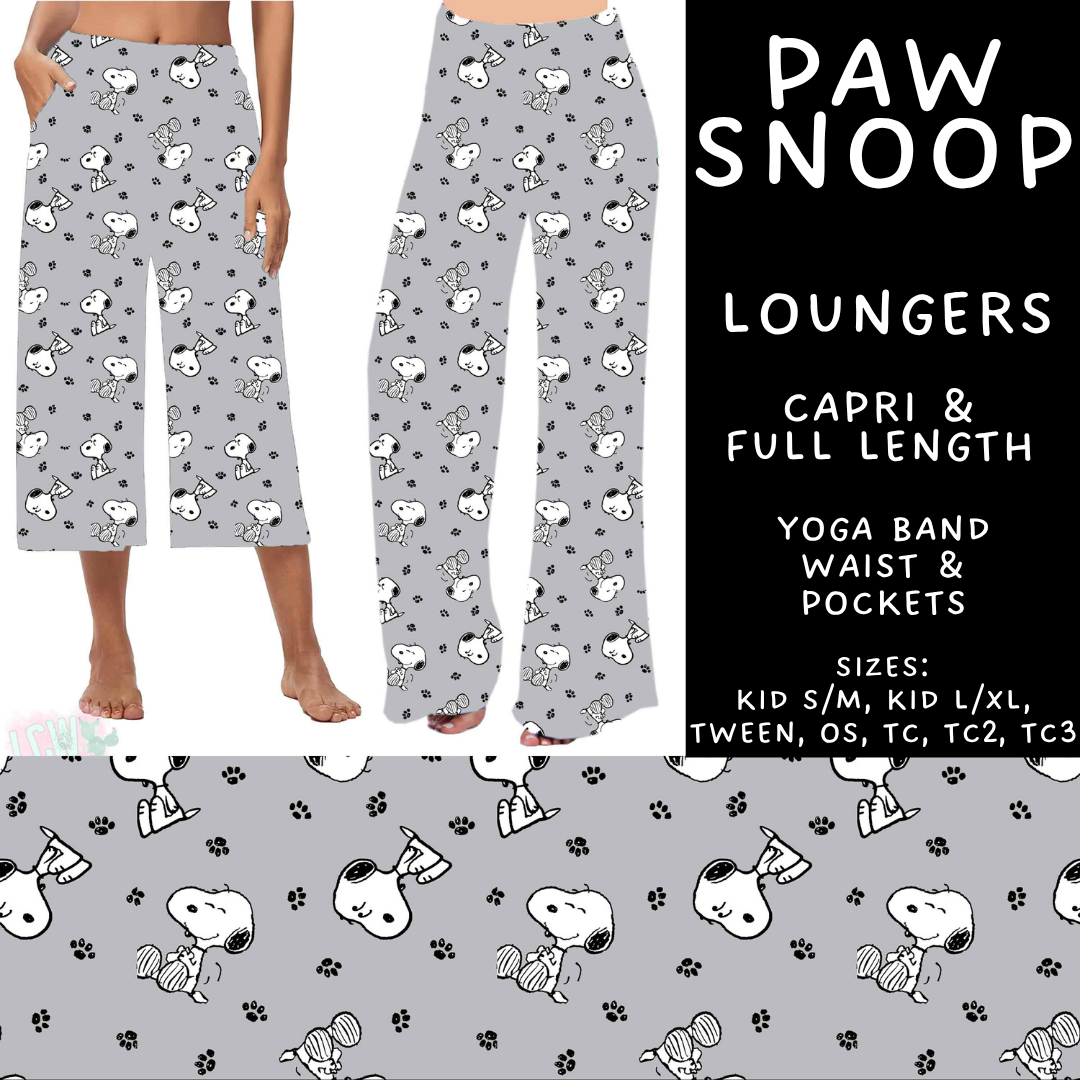 Batch #586 - Cool Characters 18 - Closes 9/16 - ETA mid Nov - Paw Snoop Capri and Full Length Loungers