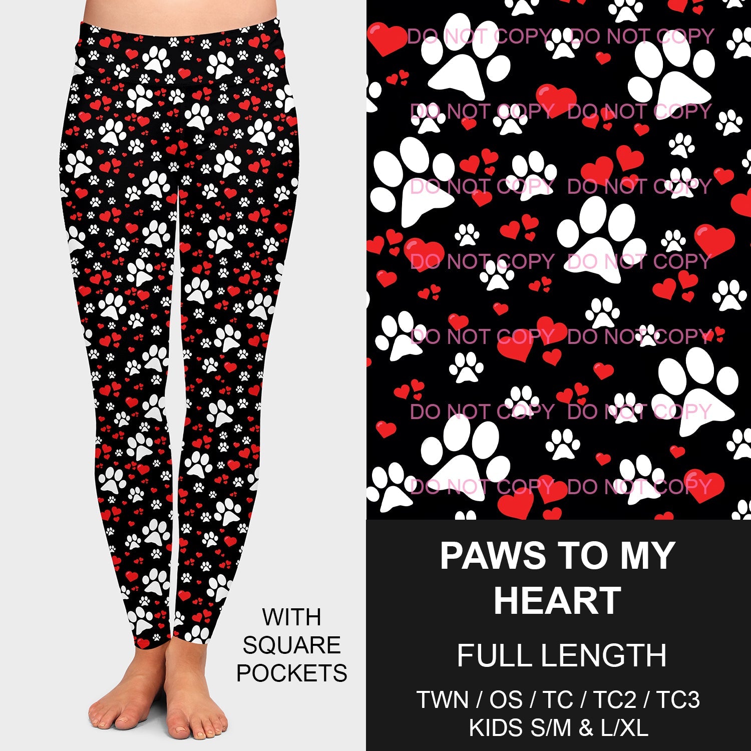 B197 - Preorder Paws to My Heart Leggings w/ Pockets (Closes 12/01. ETA late Jan.)