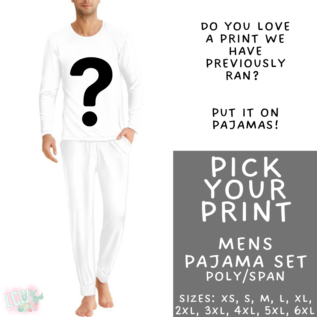 Batch #580 - Fall Family Pajamas 2 - Closes 9/4 - ETA early Nov - Pick Your Print Men's Pajama Set