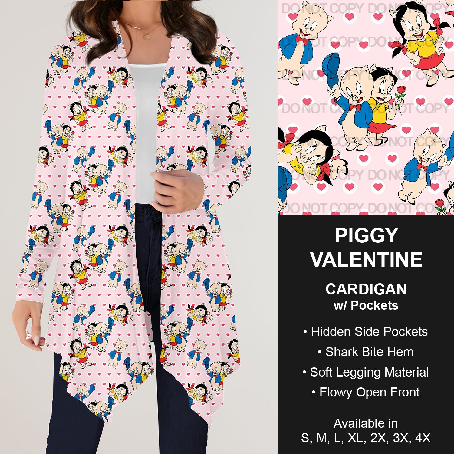 B196 Preorder - Piggy Valentine Cardigan w/ Pockets (Closes 11/24. ETA: late Jan.)