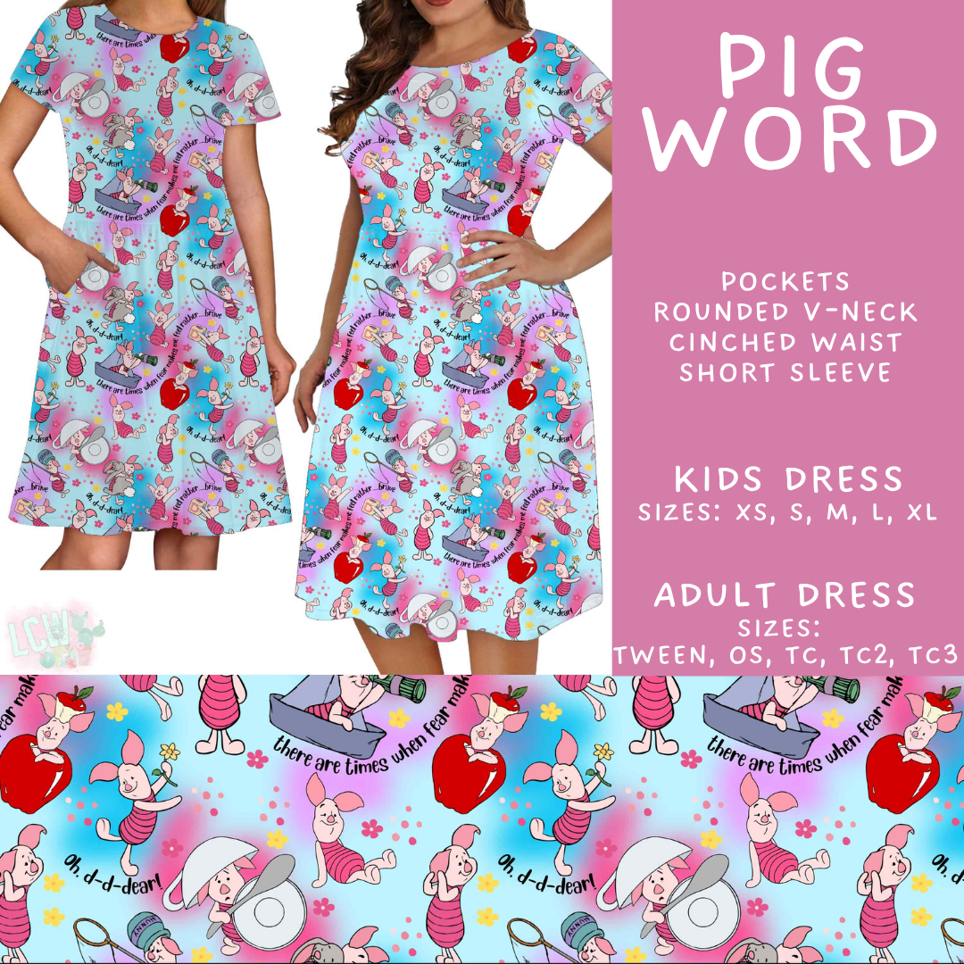 Batch #608 - Magic in Words - Closes 11/4 - ETA early Jan - Pig Word Adult & Kids Dresses
