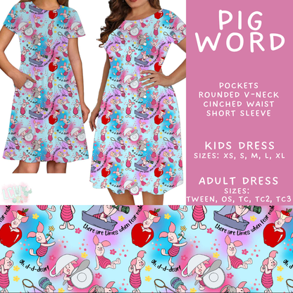 Batch #608 - Magic in Words - Closes 11/4 - ETA early Jan - Pig Word Adult & Kids Dresses