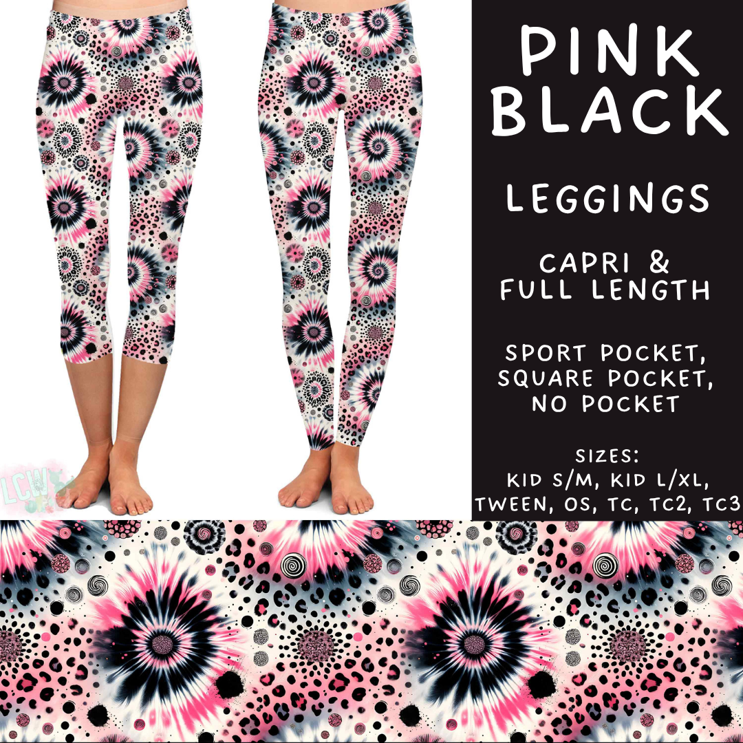 Batch #603 - September Request Run - Closes 10/26 - ETA mid/late Dec - Pink Black Full and Capri Length Leggings