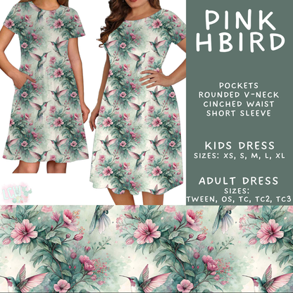 Batch #607 - Fun Run 28 - Closes 11/2 - ETA early Jan - Pink HBird Adult & Kids Dresses
