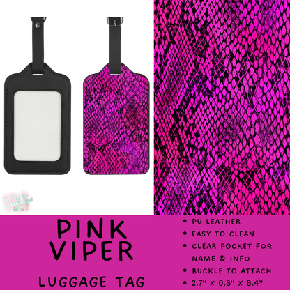 Batch #609 - Travel Collection 2 - Closes 11/6 - ETA early Jan - Pink Viper Luggage Tag
