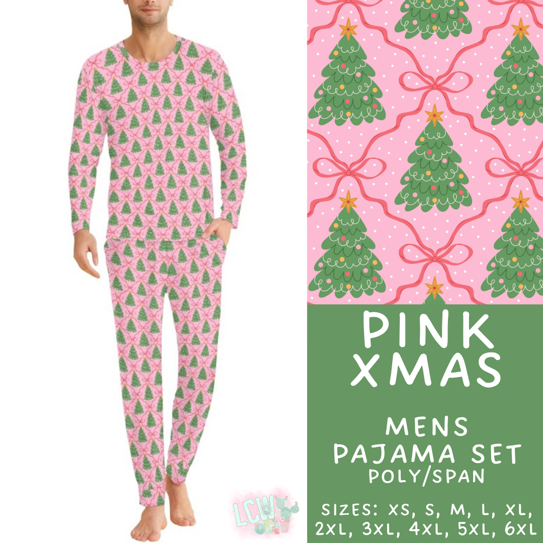 Batch #584 - Christmas Family Pajamas - Closes 9/11 - ETA mid Nov - Pink Xmas Men's Pajama Set