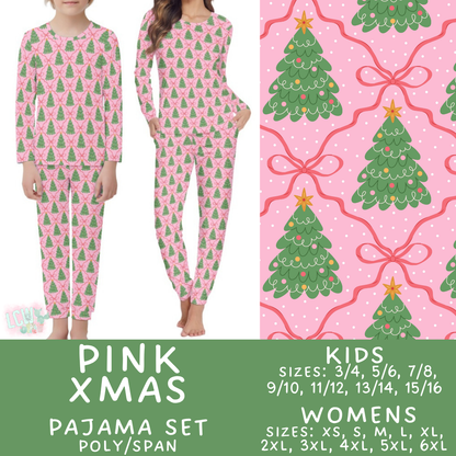 Batch #584 - Christmas Family Pajamas - Closes 9/11 - ETA mid Nov - Pink Xmas Womens & Kids Pajama Set