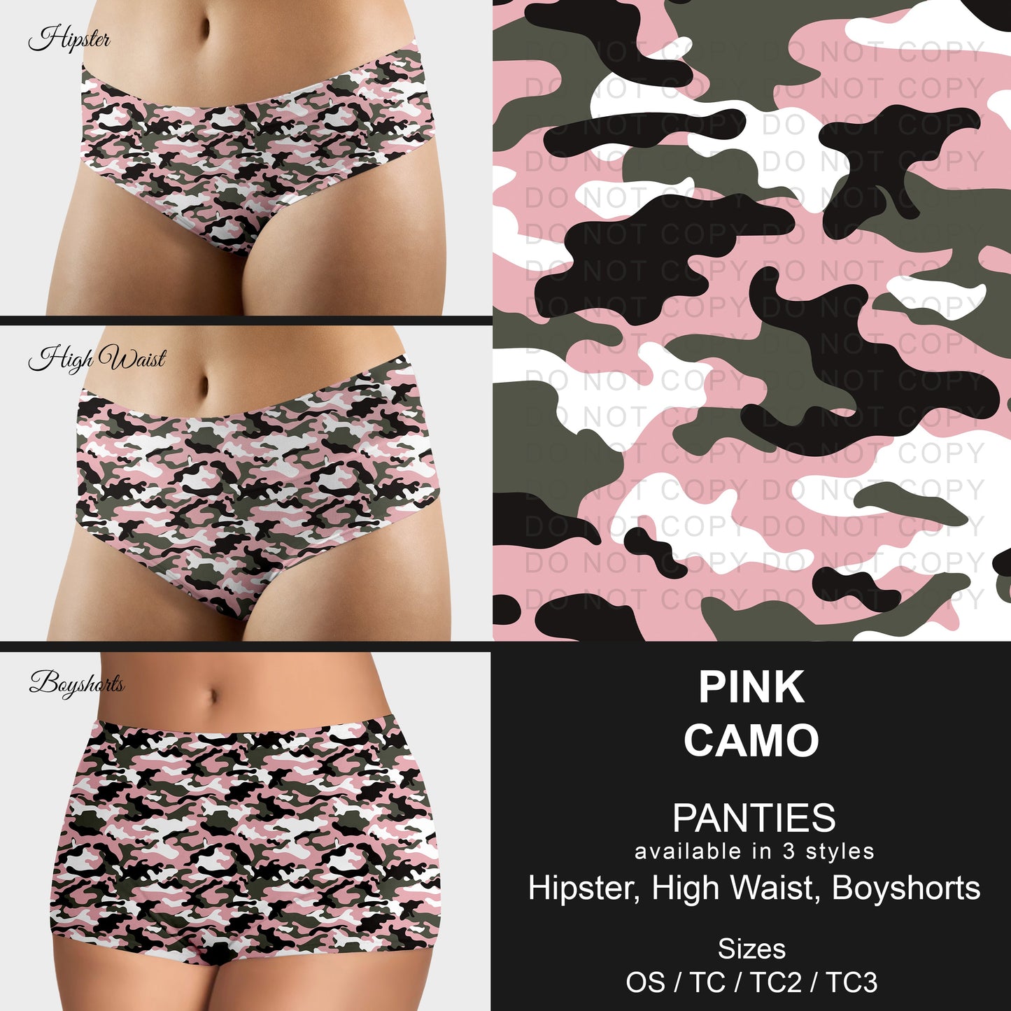 B306 - Preorder Pink Camo Panties (Closes 8/07. ETA mid October)