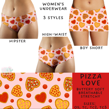 Batch #612 - Valentine's Matching Underwear - Closes 11/11 - ETA mid Jan - Pizza Love Women's Underwear