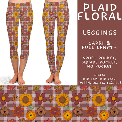 Batch #575 - Fun Run 26 - Closes 8/26 - ETA late October - Plaid Floral Full and Capri Length Leggings