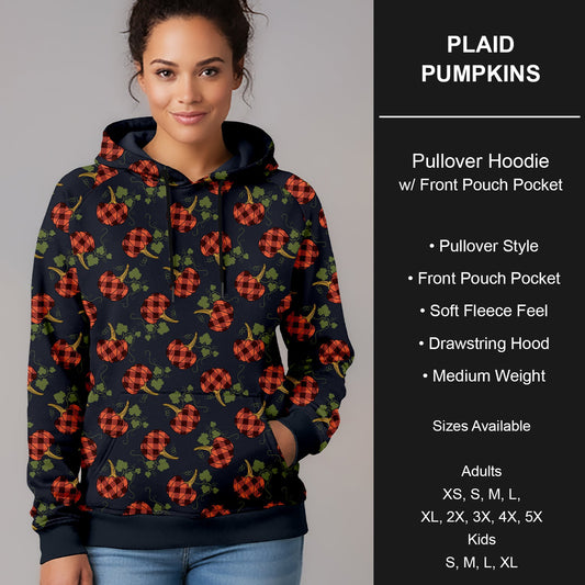 B299 - Preorder Plaid Pumpkins Pullover Hoodie (Closes 7/12. ETA mid Sept.)