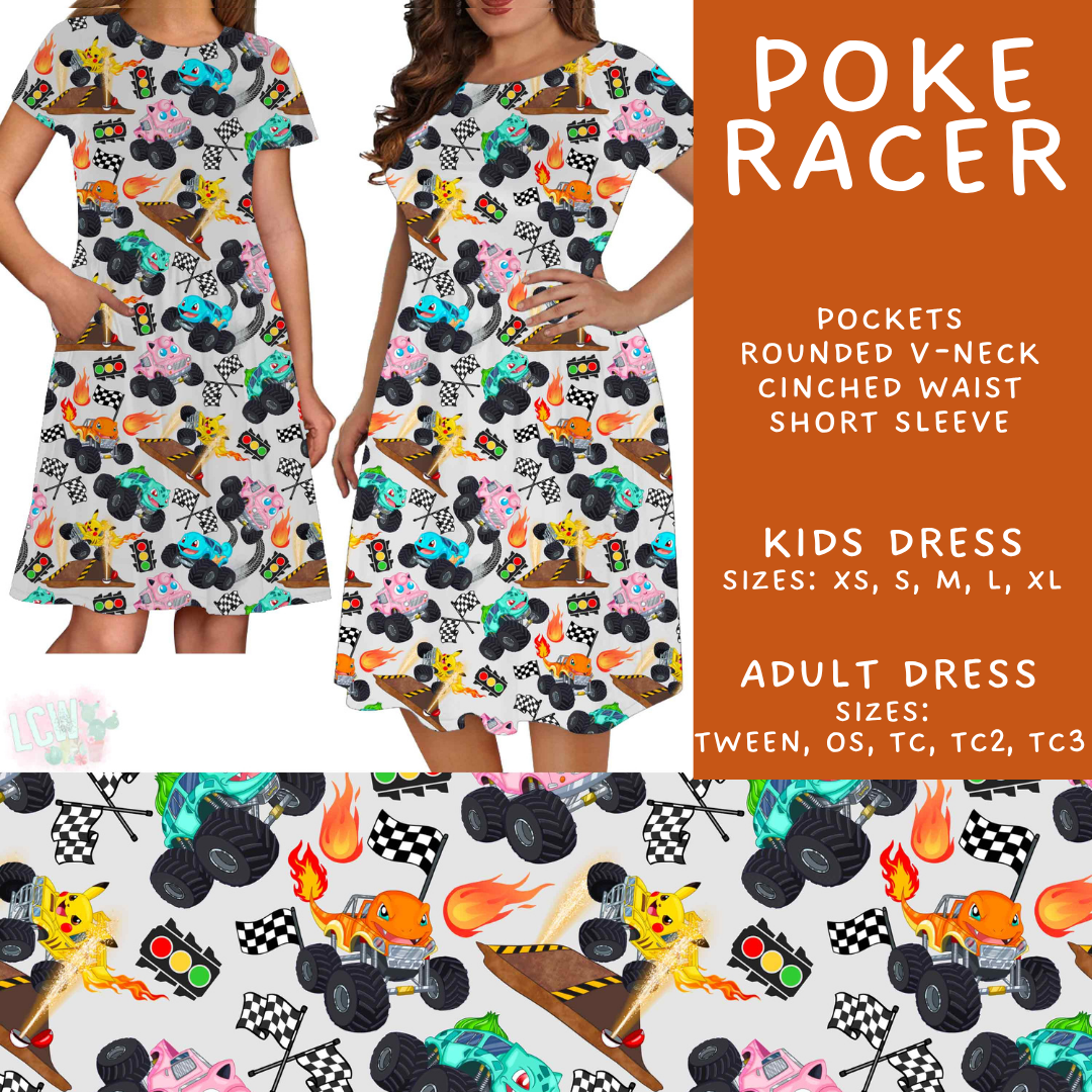 Batch #586 - Cool Characters 18 - Closes 9/16 - ETA mid Nov - Poke Racer Adult & Kids Dresses