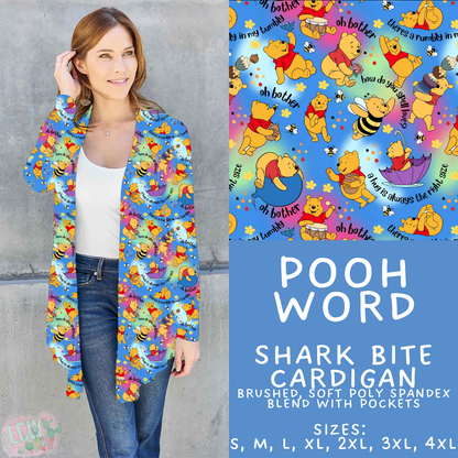 Batch #608 - Magic in Words - Closes 11/4 - ETA early Jan - Pooh Word Cardigan