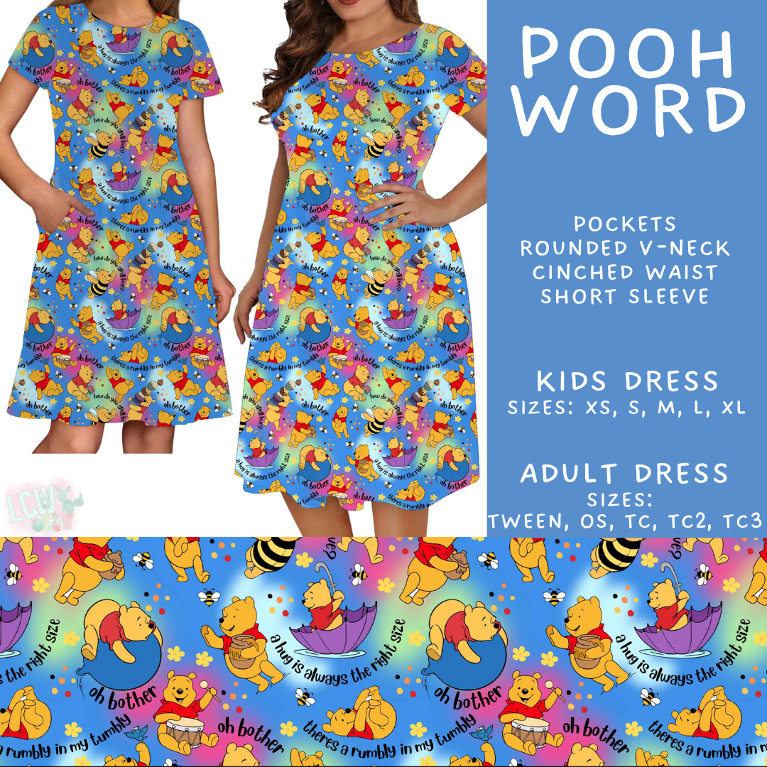 Batch #608 - Magic in Words - Closes 11/4 - ETA early Jan - Pooh Word Adult & Kids Dresses
