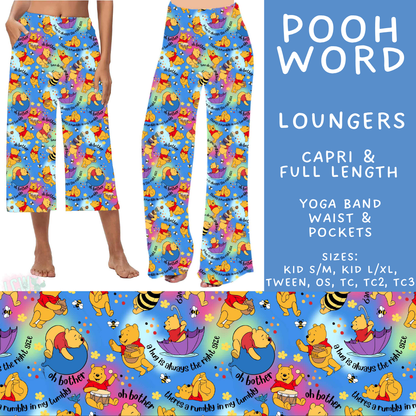 Batch #608 - Magic in Words - Closes 11/4 - ETA early Jan - Pooh Word Capri and Full Length Loungers