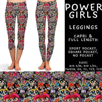 Batch #586 - Cool Characters 18 - Closes 9/16 - ETA mid Nov - Power Girls Full and Capri Length Leggings