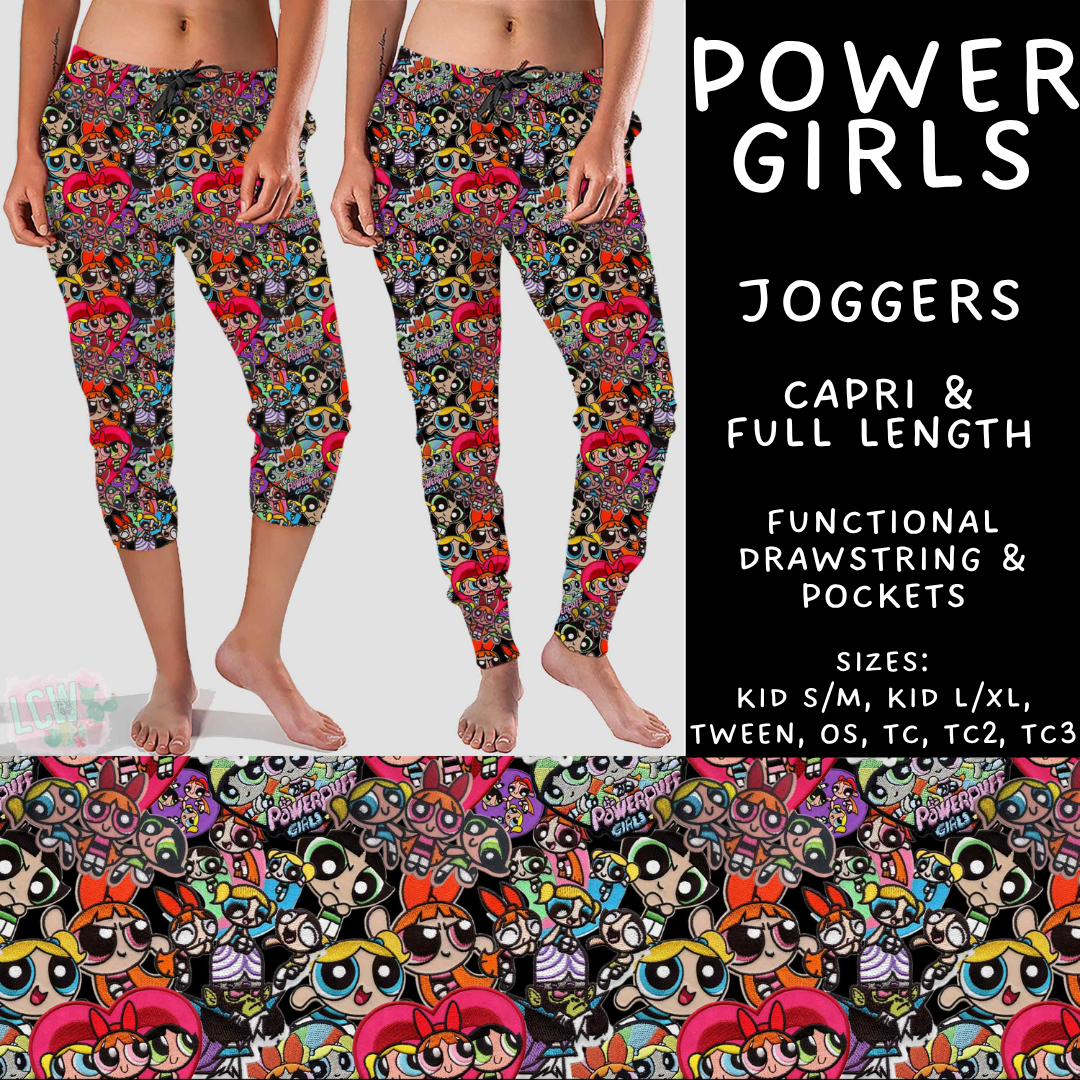 Batch #586 - Cool Characters 18 - Closes 9/16 - ETA mid Nov - Power Girls Full and Capri Length Joggers