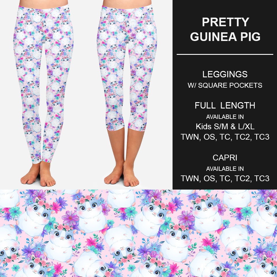 RTS - Pretty Guinea Pig Leggings w/ Pockets