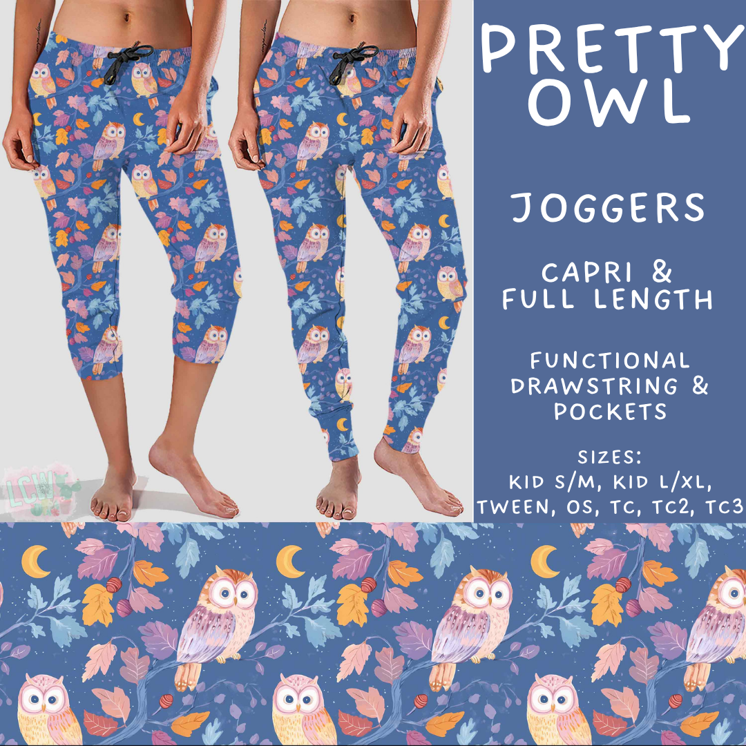 Batch #589 - August Request Run - Closes 9/23 - ETA mid/late Nov - Pretty Owl Full and Capri Length Joggers