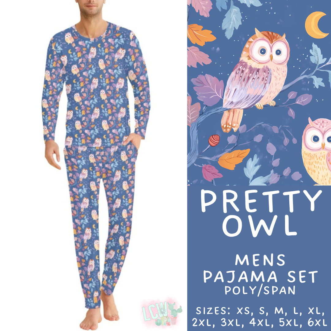 Batch #587 - Family Pajamas 2 - Closes 9/18 - ETA mid Nov - Pretty Owl Men's Pajama Set