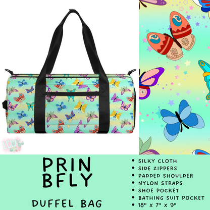 Batch #609 - Travel Collection 2 - Closes 11/6 - ETA early Jan - Prin BFly Duffel Bag