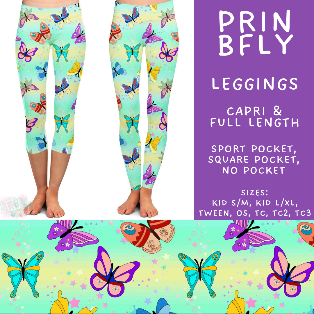 Batch #594 - Magical Faves 25 - Closes 10/5 - ETA early Dec - Prin BFly Full and Capri Length Leggings