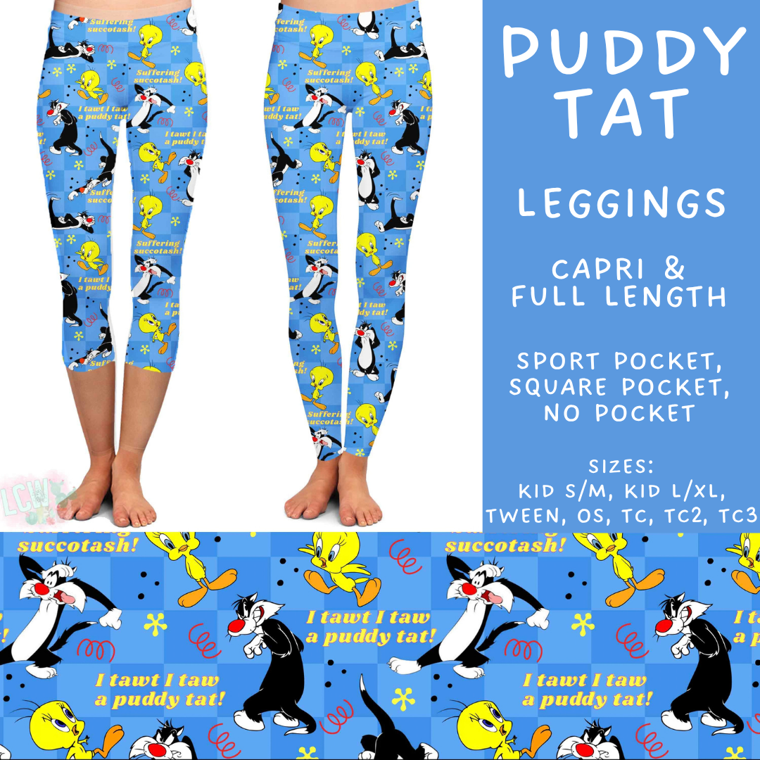 Batch #601 - Cool Characters 19 - Closes 10/21 - ETA mid Dec - Puddy Tat Full and Capri Length Leggings
