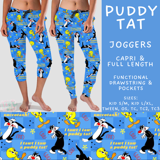 Batch #601 - Cool Characters 19 - Closes 10/21 - ETA mid Dec - Puddy Tat Full and Capri Length Joggers