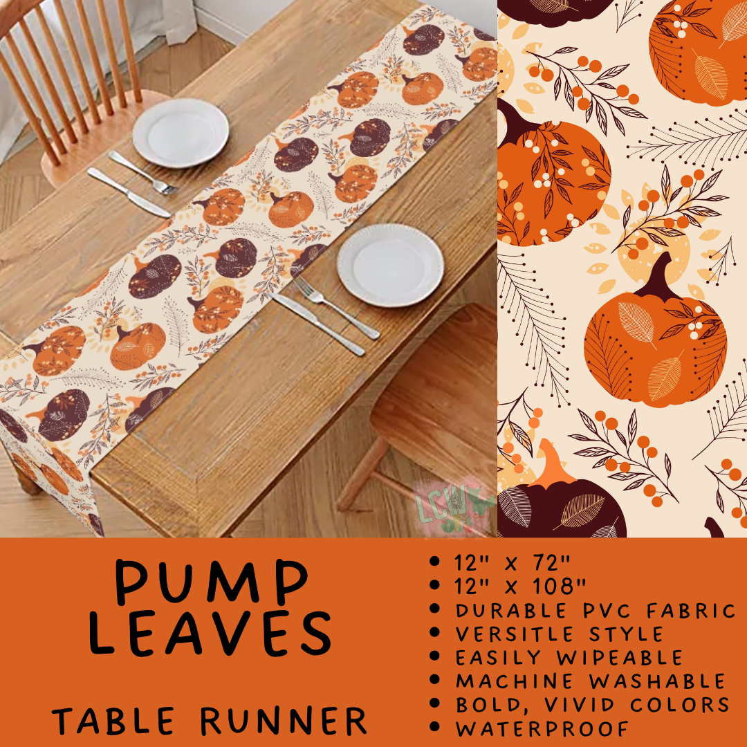 Batch #588 - Table Runners - Closes 9/21 - ETA early/mid Nov - Pump Leaves Table Runner