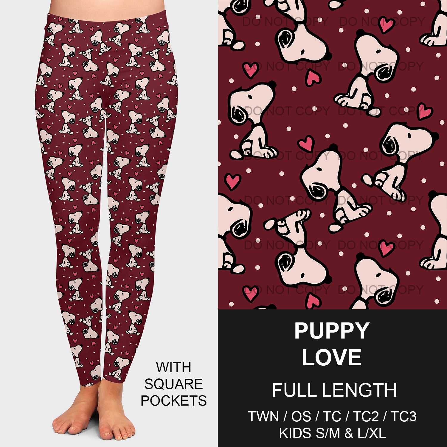 B196 - Preorder  Puppy Love Leggings w/ Pockets (Closes 11/24. ETA late Jan.)