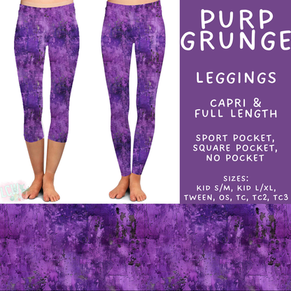 Batch #605 - Mardi Party - Closes 10/28 - ETA late Dec - Purp Grunge Full and Capri Length Leggings